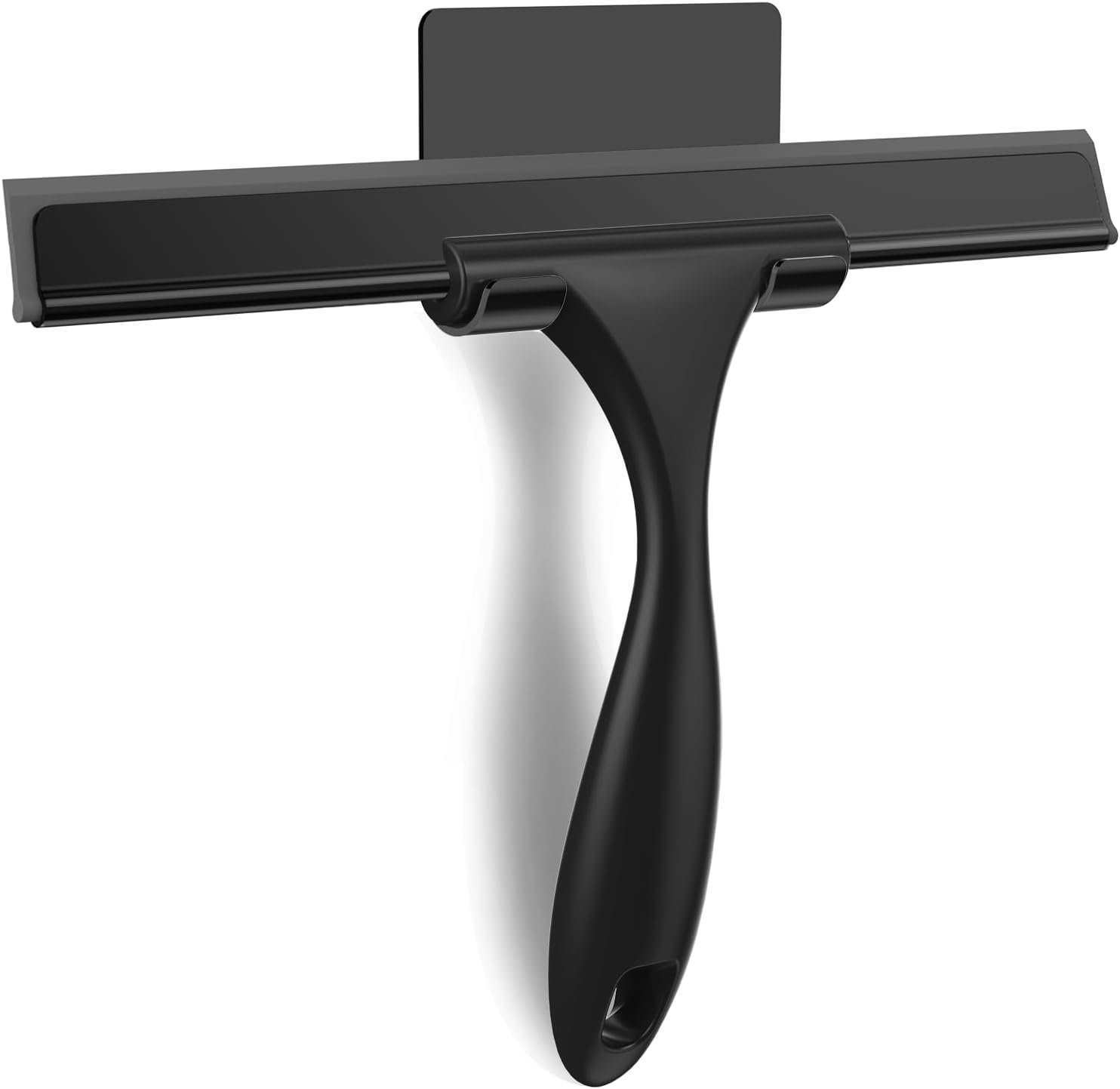 Squeegee for Shower Glass Door, 10 Inches, Black | Stainless Steel Shower Squeegee for Glass Doors, All-Purpose Window Squeegee for Shower Mirror Bathroom Car Window Cleaning