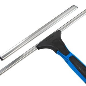 Professional Connect and Clean 18” EZ Change Window and Glass Cleaning Squeegee, Large and Small Windows, Rubber Blade Tool for Streak-Free Results, Includes 12” Channel