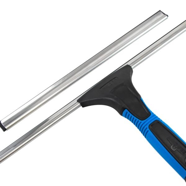 Professional Connect and Clean 18” EZ Change Window and Glass Cleaning Squeegee, Large and Small Windows, Rubber Blade Tool for Streak-Free Results, Includes 12” Channel