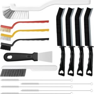 15pcs Crevice Cleaning Brush, Hard Bristle Scrub Brushes Tools, Multifunctional Grout Brush for Home, Bathroom, Ktichen, Window and Corners
