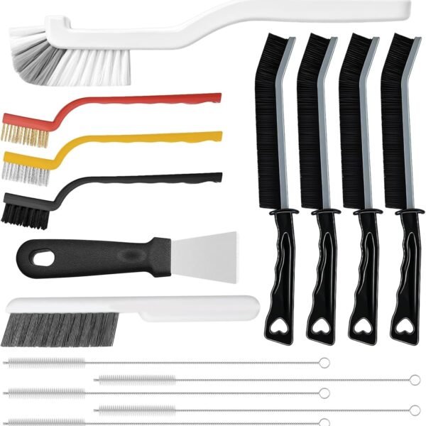 15pcs Crevice Cleaning Brush, Hard Bristle Scrub Brushes Tools, Multifunctional Grout Brush for Home, Bathroom, Ktichen, Window and Corners