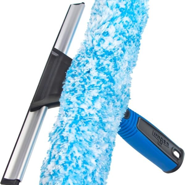 Professional Connect and Clean 2-in-1 Squeegee and Scrubber, 10” Window Cleaning Tool, Commercial and Residential Use, Washer Cleaner Supplies to Remove Excess Water and Dry