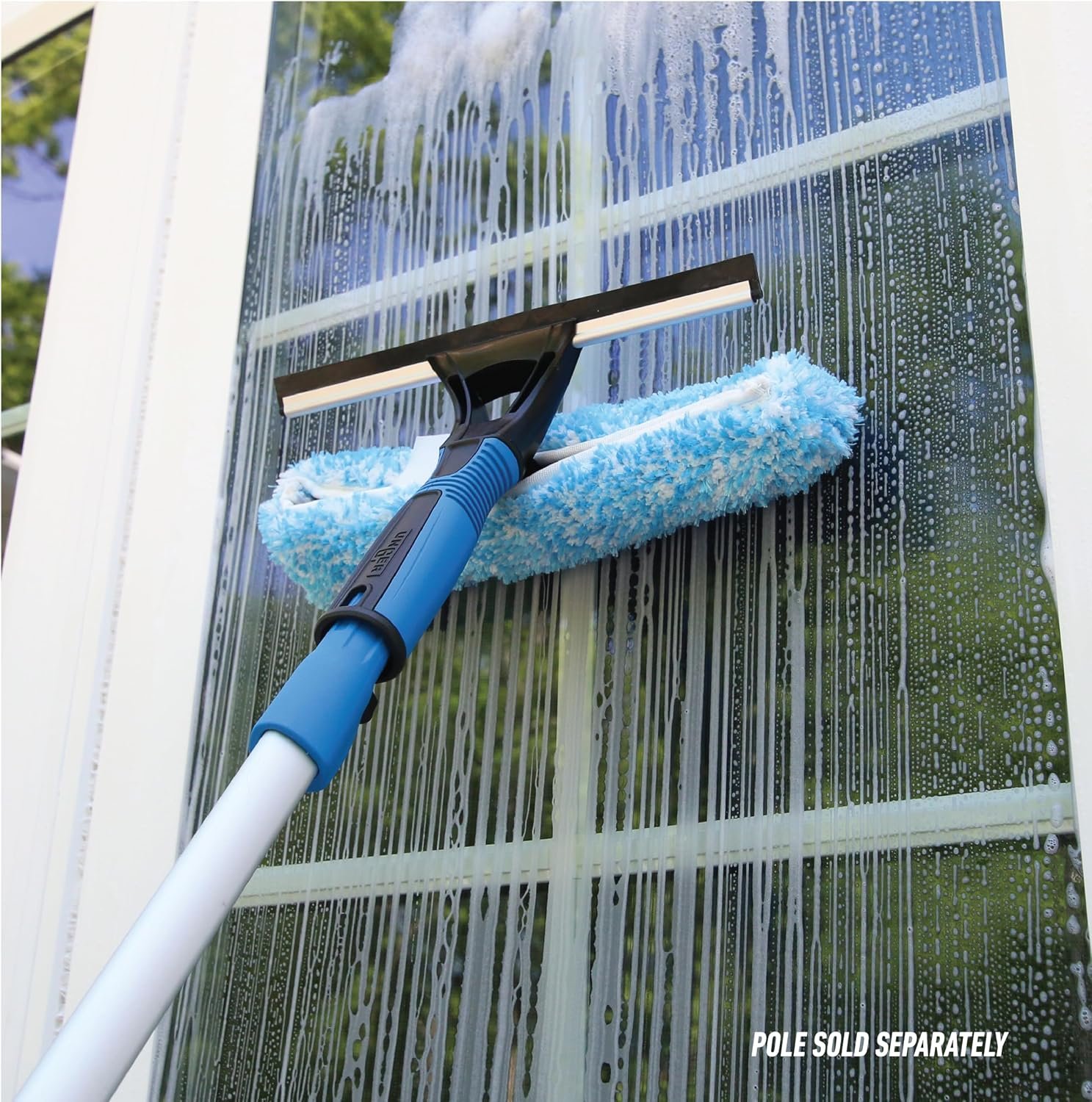 Professional Connect and Clean 2-in-1 Squeegee and Scrubber, 10” Window Cleaning Tool, Commercial and Residential Use, Washer Cleaner Supplies to Remove Excess Water and Dry - Image 2